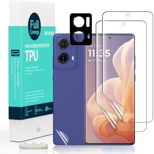 JGD-2 Pi&egrave;ce TPU Protection &eacute;cran pour Motorola Moto G85 5G 6,67"",film souple flexible,avec 1 Pi&egrave;ce Protection Cam&eacute;ra,1 Pi&egrave;ce Film Arri&egrave;re,facile installer - Neuf