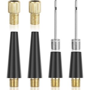 Kal-Lot De 8 Adaptateurs De Valve De Vélo Pour Ballon, Ballon De Gymnastique Et Matelas Pneumatique, Adaptateur De Pompe Pour Tous Les Types De Valves De Vélo Courants Dv&sv Vers Av, Av Vers Dv, Sv - Neuf
