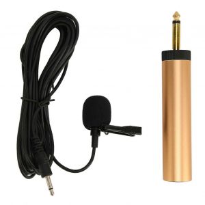 Microphone cravate filaire 3,5 mm Câble de 16,4 pieds Clip à condensateur omnidirectionnel portable sur micro-cravate avec adaptateur 6,5 mm - Neuf