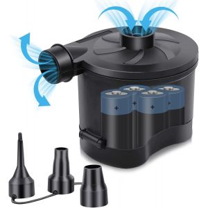 Chenquansarl-Pompe À Air Électrique Alimentée Par Piles,Gonfleur Portable Pour Camping, Matelas Pneumatique, Piscine Hors Sol, Flotteurs, Bateau, Jouets, 3 Buses - Neuf