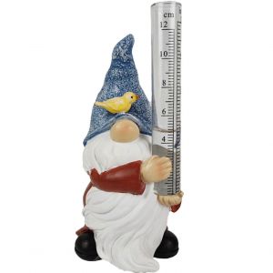 Nain de jardin avec pluviom&egrave;tre pour les d&eacute;corations de No&euml;l mignon r&eacute;sine gnome statue - Neuf