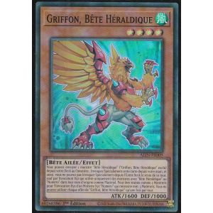 Carte Yu-Gi-Oh - Griffon Bete H&eacute;raldique - Alin-Fr009 - Super Rare - Neuf