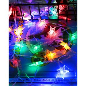 JGD-Guirlande lumineuse LED en forme d'&eacute;toile aliment&eacute;e par piles, 6 m, 40 LED, lumi&egrave;res de No&euml;l pour No&euml;l, mariage, anniversaire, Saint-Valentin, f&ecirc;te, chambre &agrave; coucher, d&eacute;coration int&eacute;rieure ou - Neuf