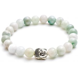 Asas-Bracelet Bouddha Avec De Véritables Perles En Pierre Naturelle Ou En Pierre De Lave De 8mm-Bracelet En Pierre Naturelle Avec Certificat D'authenticité - Neuf