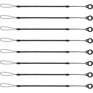 Kal-8pcs Dragonne &Eacute;lastique Silicone, 40cm R&eacute;tractable, Sangle &Agrave; Ressort Pour Laisse De Stylo Anti-Perte Cordon Fixation Stylo Pour &Eacute;cran Tactile Tablette Porte-Crayon &Agrave; Dessin (Noir) - Neuf