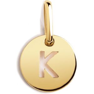 Kal-- Mini Medallion Letter. Pendentif Initiale En Argent Sterling 925 Avec Finition Plaquée Or 18 Kt. À Combiner Avec Un Collier. Bijoux Pour Femme. Lettre A-Z. - Neuf