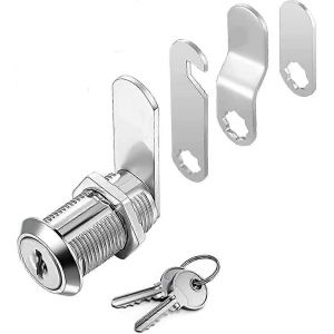 Serrure de sécurité pour boîte aux lettres avec serrure pour meubles 2 clés pour serrure à came d'armoire à tiroirs Livré avec 4 plaques de verrouillage différentes - Neuf