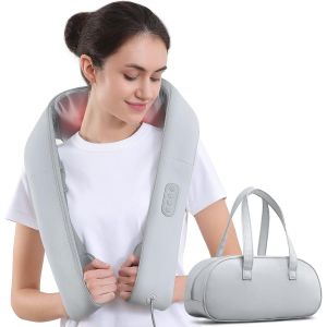 Masseur Cervical, Massage Dos Et Cou &Eacute;paules Nuque Avec Chauffage Appareil De Massage Shiatsu &Eacute;lectrique Avec Sac De Rangement 3d-Rotation, Cadeaux Pour Meres Papa Femme Homme - Neuf