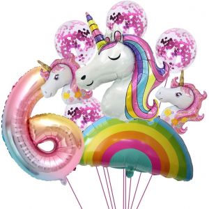 ChicSlick-Licorne 6 Anniversaire Deco Ballon Licorne Fille 6E Anniversaire Décoration Licorne Ballon 6 Licorne Décoration Anniversaire Fille Licorne Deco Enfant Licorne 6 Anniversaire Fille [X1306] - Neuf