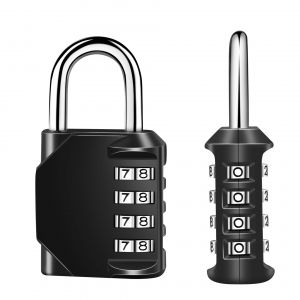 Pack De 2 (Noir)Serrure À Combinaison À 4 Chiffres Extérieure Imperméable À L'eau Cadenas Pour Le Gymnase De L'école Casier, Sports Casier, Clôture, Boîte À Outils, Porte, Cas, Hasp De Stockage - Neuf