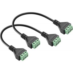 KALANKA-GINTOOYU 2 x câble de borne 3 pôles câble de borne fixe à vis 3 pôles câble de connexion audio et vidéo 3 broches pour amplificateurs de puissance, Haut - parleurs, etc. (11,81 "")(3 aiguilles - Neuf