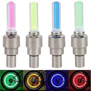 Lot De 4 Valves De Pneu Led Multicolores Pour V&eacute;lo, &Eacute;clairage De V&eacute;lo - Neuf