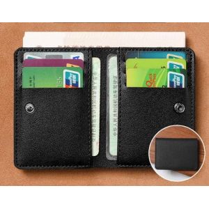 Petit Portefeuille Classique En Cuir Pu Pour Hommes Et Femmes,Court Et Simple,&Agrave; La Mode,Ultra Fin,Pour Cartes De Cr&eacute;dit,Porte-Monnaie.Black-Pu Leather. - Neuf