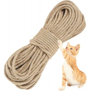 Corde Arbre &Agrave; Chat, 6mm X 30m Corde De Sisal Pour Arbre &Agrave; Griffes, Corde En Sisal Naturel Pour Arbre &Agrave; Chat, Corde De Rechange Pour Arbres &Agrave; Chats, D&eacute;coration De Jardin Et Maison - Neuf