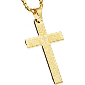 Collier Religieux, Collier Chr&eacute;tien | Collier En Acier Inoxydable Avec Cha&icirc;ne Sacr&eacute;e, Bijou Chr&eacute;tien Pour Homme Et Femme - Neuf
