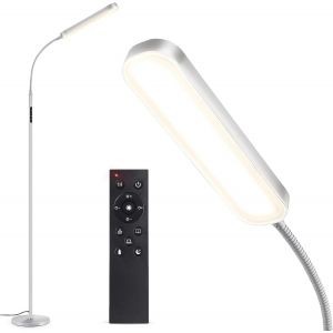 Lampadaire Sur Pied Salon, Lampadaire Led 15w/1500lm Avec Télécommande Et Contrôle Tactile,Minuterie 1-Heure, 4 Températures De Couleur Dimmable Lampadaire Applicable À Chambre, Bureau - Neuf