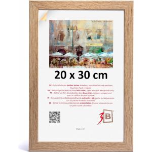 KALANKA-Cadre de l'image HIT - Marron (chêne avec grain de bois optique) - 20x30 cm - cadre photo en bois avec verre acrylique - Neuf