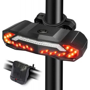 Feu Arrière De Vélo Étanche Avec Télécommande, Feu Arrière De Vélo Ultra Lumineux, Rechargeable Par Usb, Avec Clignotant Et Feu De Freinage Automatique, Sécurité - Neuf