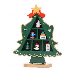 D&eacute;coration De No&euml;l En Bois D'Arbre De No&euml;l En Forme De Pr&eacute;sentoir Avec Mini - Neuf