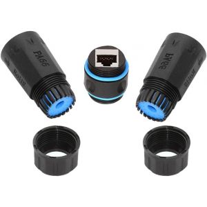 KALANKA-Connecteur IP68 étanche RJ45 Femelle vers CAT6 Femelle coupleur M20 écrou de Blocage Ethernet réseau Patch Extension Adaptateur - Neuf