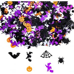 30g de Confettis: Citrouilles, Araignées, Chauves-Souris, Sorcières, Crânes, Toiles d'Araignée pour Table De Fête, Deco et Halloween - Neuf