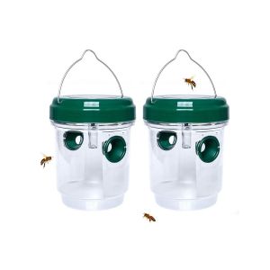 Pi&egrave;ge &Agrave; Gu&ecirc;pes Et Abeilles Solaire Avec Lumi&egrave;re Led - Lot De 2 - Vert Et Jaune - Neuf