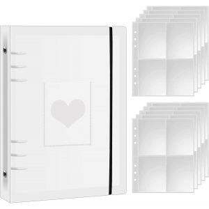 Classeur A5 Pour Cartes Photo Kpop - Porte-Cartes Avec 6 Anneaux De Reliure, Album Scrapbooking, 3'' Manchons Photocard - Neuf