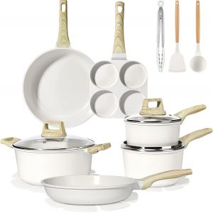 Subzonal-Set De Po&ecirc;les Et Casseroles Avec Rev&ecirc;tement C&eacute;ramique Antiadh&eacute;sif - 17 Pi&egrave;ces Induction Lot De Poele Avec Spatule + Cuill&egrave;re, Sans Toxiques, Convient &Agrave; Diff&eacute;rents Types De Cuisini&egrave;res - Neuf