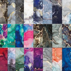 24 Feuilles Veine De Marbre Mat&eacute;riel Scrapbooking En Papier Accessoires D&eacute;coratifs Bricolage Papeterie Papier &Agrave; Motifs De Aquarelle Pour D&eacute;cor No&euml;l Carte De V?ux Journal Plan Artisanat Album Photo - Neuf