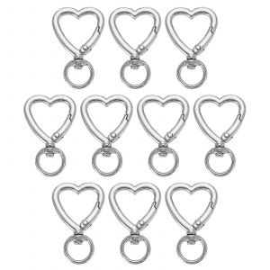 Petit C?ur Trousseau Clip Pivotant porte-Cl&eacute;s mousqueton en Alliage de Zinc Finition Argent 1.61 x 1.02 x 0,71 en - Neuf