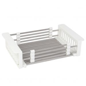 Hjlian Egouttoir Pliable En Acier Inoxydable Pour Evier De Sechage, Egouttoir A Vaisselle, Egouttoir A Fruits, Pour Usage Domestique - Neuf
