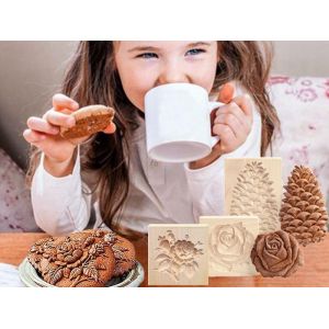 Ensemble De Moules À Biscuits En Bois - 3 Emporte-Pièces Pour La Cuisson Du Pain D'épices, Des Gâteaux Et Des Objets Artisanaux - Neuf