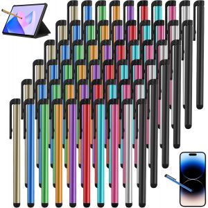 KALANKA-Lot de 60 stylets pour tablette - Compatibles avec toutes les tablettes, smartphones, iPad, iPhone, Samsung, Windows - Stylet tactile - 10 couleurs - Neuf