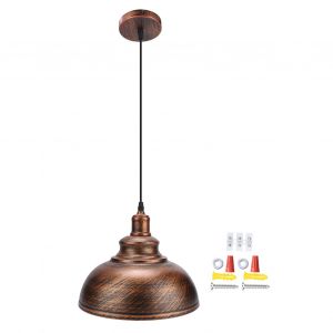 Hjlian Lampe Suspendue Industrielle Moderne En Forme De Cache-Pot, Ideale Pour Une Salle A Manger, Un Bureau Ou Un Plafond, Diametre 30 Cm, Bronze - Neuf