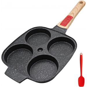 Subzonal-Po&ecirc;le &Agrave; Pancakes Induction Avec Poign&eacute;e Amovible, Po&ecirc;le Antiadh&eacute;sive En Aluminium &Agrave; 4 Trous Pour Mini Cr&ecirc;pes - Noir - Neuf