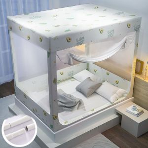 HJLIAN Filet de lit pliable en polyester, une piece, respirant, confortable et portable, pour la maison, tissu vert clair, dessus de lit de 1,5 m, peinture epaisse - Neuf
