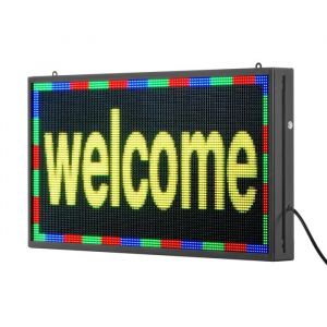 Enseigne Led Programmable-Duoku-67x35 Cm-Panneau D&iquest;Affichage Num&eacute;rique Couleur Pleine P5-Texte Et Motifs Personnalisables - Neuf