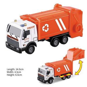 (2 morceaux) Pull Back Alliage Ordures Tri Jouet Voiture Enfants Arroseur Nettoyage Assainissement Mod&egrave;le Gar&ccedil;on Voiture Cadeau (Puili Camion &agrave; ordures rouge) - Neuf
