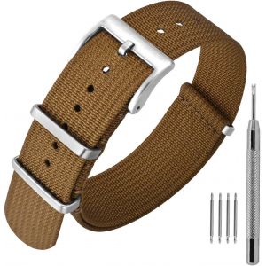 Kal-Bracelet De Montre En Nylon Avec Boucle En Acier Inoxydable, Sport Bande De Remplacement 16mm 18mm 20mm 22mm - Neuf