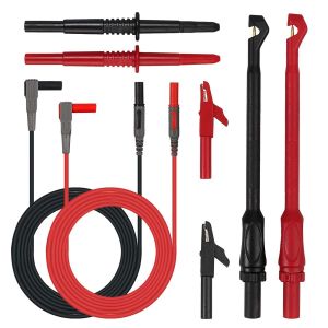 Lot de 8 c&acirc;bles de mesure 1000 V 10 A-C&acirc;ble de mesure-C&acirc;ble de test-Pince crocodile-Accessoire pour testeur de circuit de tension - Neuf