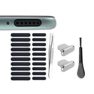 Kit De Protection Anti-Poussi&egrave;re Pour Haut-Parleur Iphone - Argent - Neuf