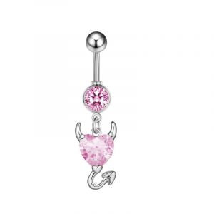 3pcs Petit Anneau De Nombril De Diable Pendentif En Zircon Bijoux De Nombril-Big Red (Foret) - Neuf