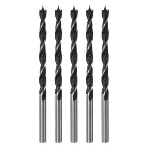 Lot de 5 forets hélicoïdaux à pointe ronde en acier de 4 mm de diamètre pour menuisier,travail du bois,plastique,caoutchouc - Neuf