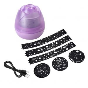 Veilleuse USB rotative en forme d'etoile et de rose coloree pour chambre a coucher (violet) - Neuf