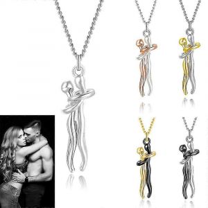 Nouveau,Adapté Couple Étreint Pendentif Collier Style D'amour Collier Charme Bijoux Cadeau De La Saint-Valentin Pour Les Filles De Femme - Neuf