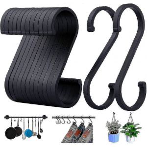 12 Pcs S Hooks Black,Aluminum Ideal In Kitchens,Closets,Garages p202411261195 S202412301873 - Neuf