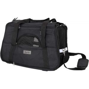 Yemaesre-Caisse De Transport Pliable Pour Chien Avec Poignées Et Bandoulière, 48,5x27x31,5 Cm, En Tissu Oxford Robuste Et Maille, Caisse Pour Chat Avec Coussin Doux, Idéale Pour Lavion, Noire - Neuf
