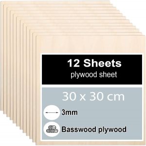 10 Pi&egrave;ces Contreplaqu&eacute; 3mm, Feuilles De Bois De Tilleul 42 X 30cm, Panneau Feuille D&eacute;coupe Laser, Planche Bois Pour Pyrogravure, Gravure, Projet De Bricolage, Maquette - Neuf