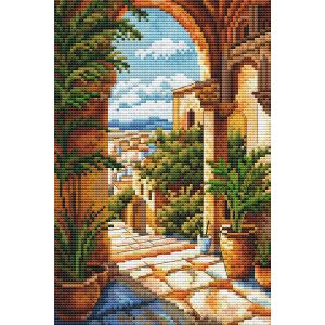 Kit Point De Croix Compt&eacute; Collection D`Art "Soleil Du Sud" 14.5x22 Cm - Neuf