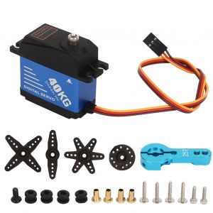 Servomoteur Numerique Etanche A Couple Eleve 40 Kg Avec Bras Servo 25 Dents Pour Voitures, Navires Et Robots Rc 1/10 Et 1/8 - Neuf